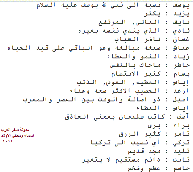 اجمل الاسماء الاسلاميه 20161021 17