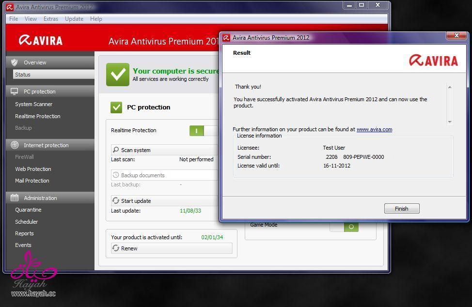 مفاتيح Avira Antivir Premium 20161013 513