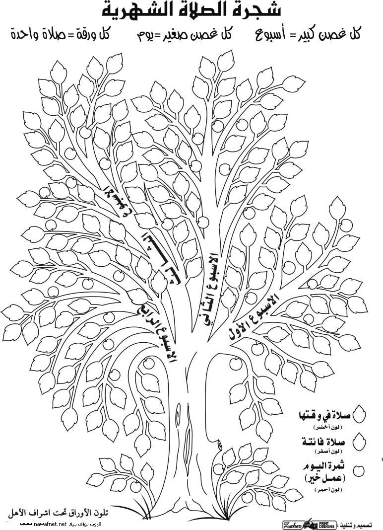 شجرة الصلاة للطباعة